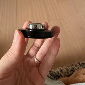 Oura Silver Ring with Black Charger size 7